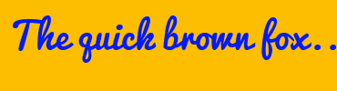 Image with Font Color 001BFF and Background Color FDBD00